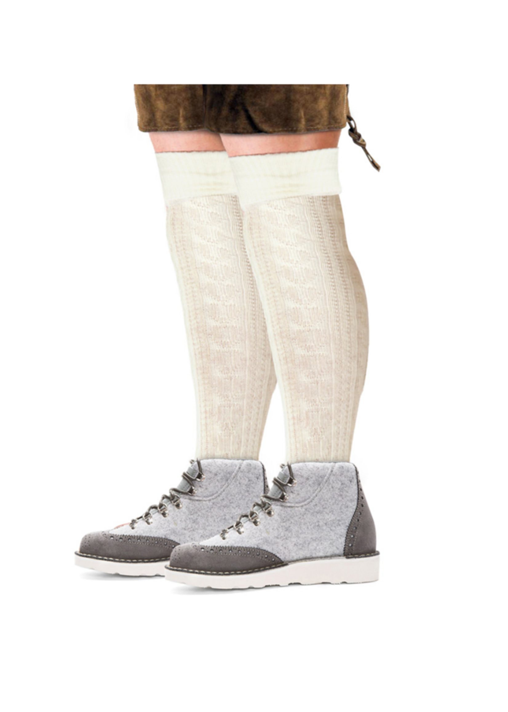 Party Planet Tiroler sokken lang ecru