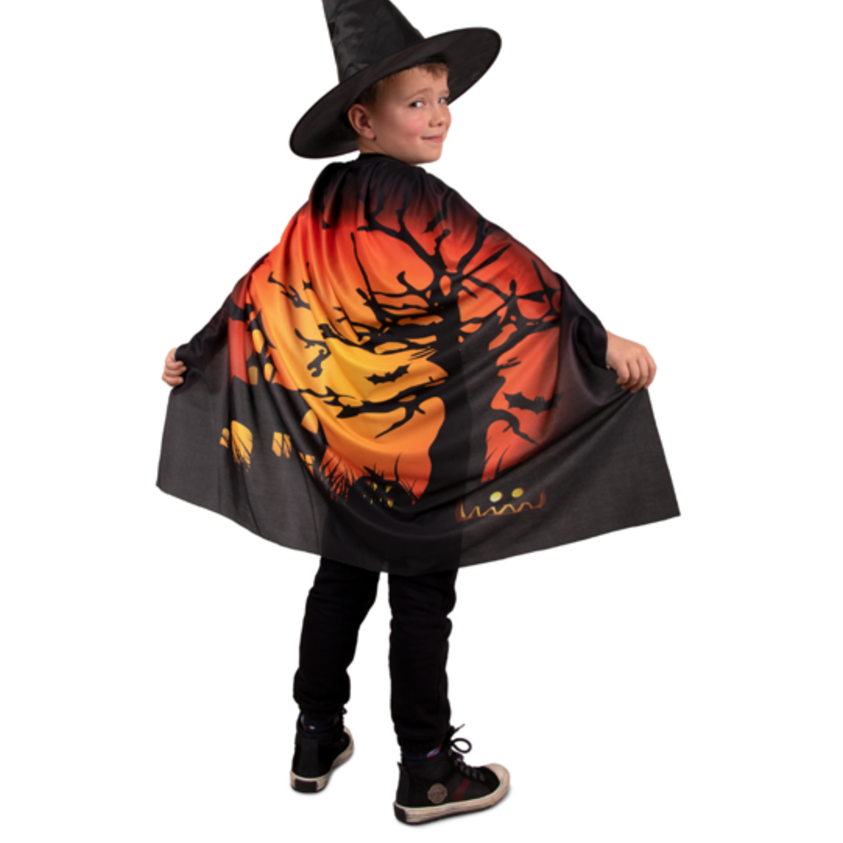 Party Planet Halloween cape spooky een maat