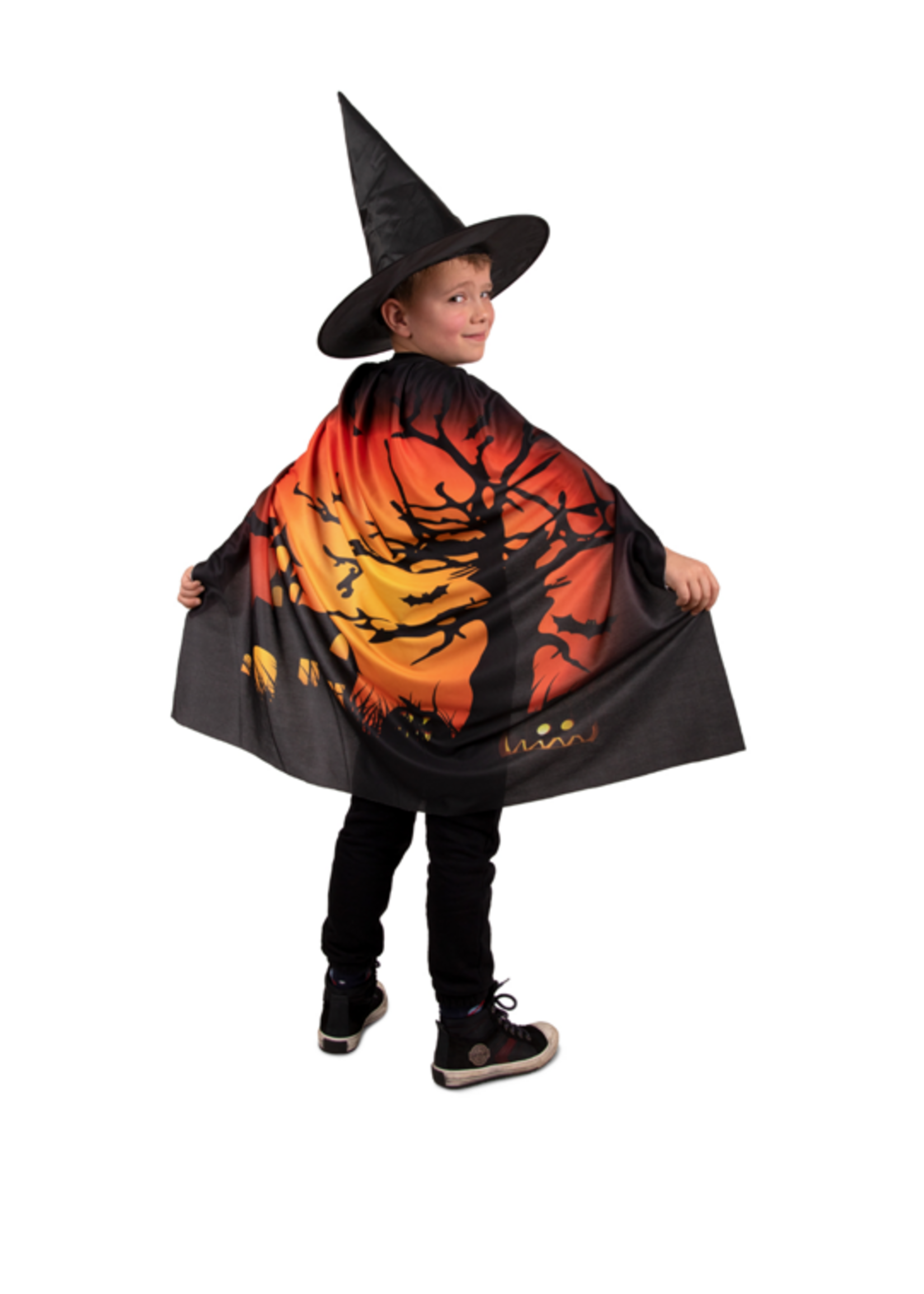Party Planet Halloween cape spooky een maat