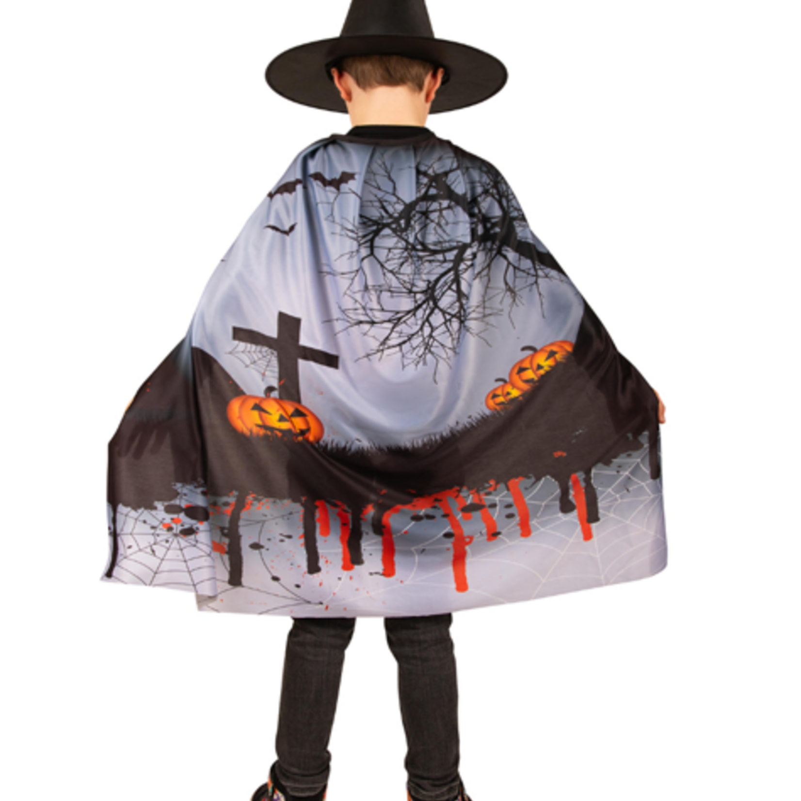 Party Planet Halloween cape bloody een maat