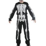 Party Planet Zwarte overal met bedrukte witte skeletbotten