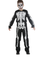 Party Planet Zwarte overal met bedrukte witte skeletbotten