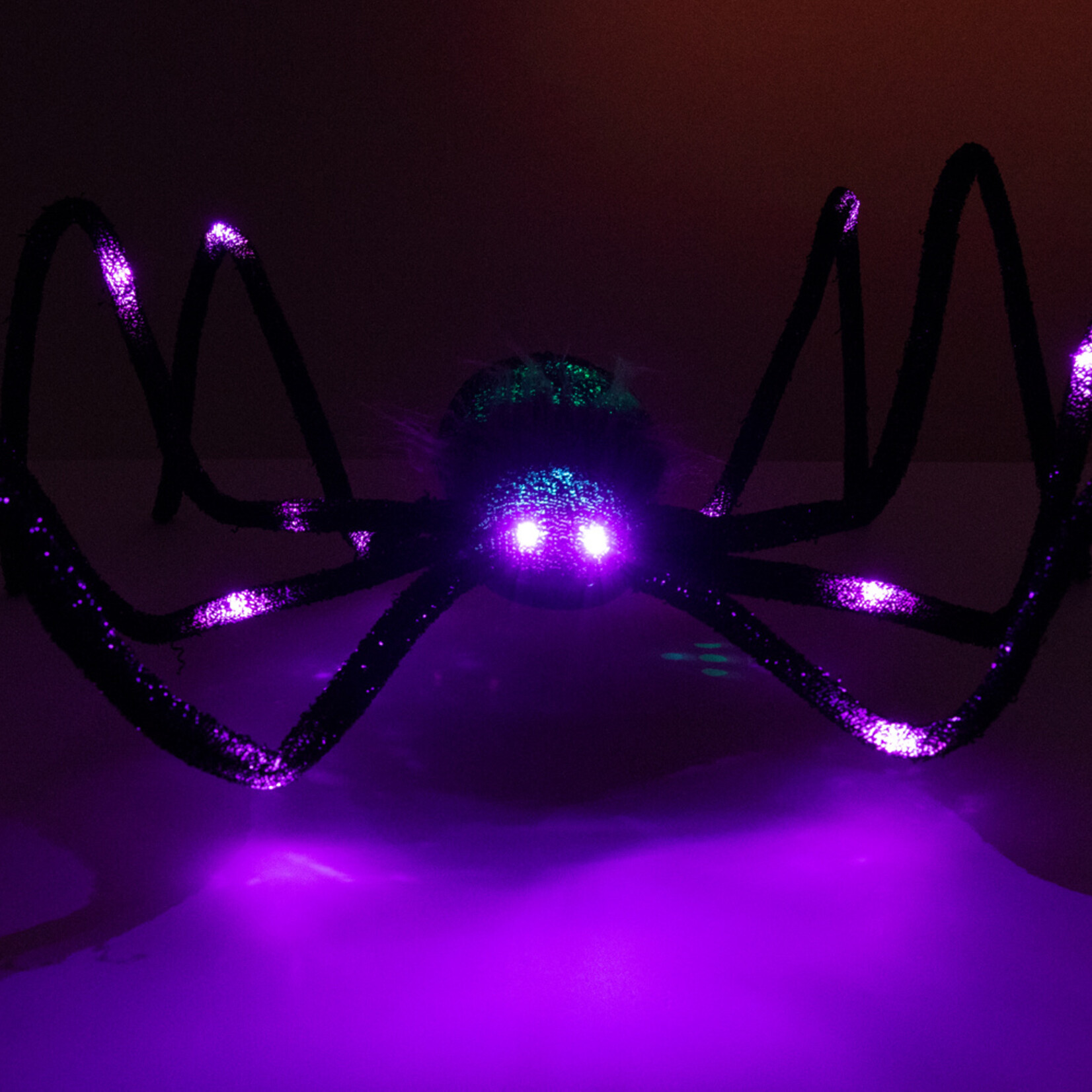 Party Planet Mega spin zwart met licht in ogen en poten