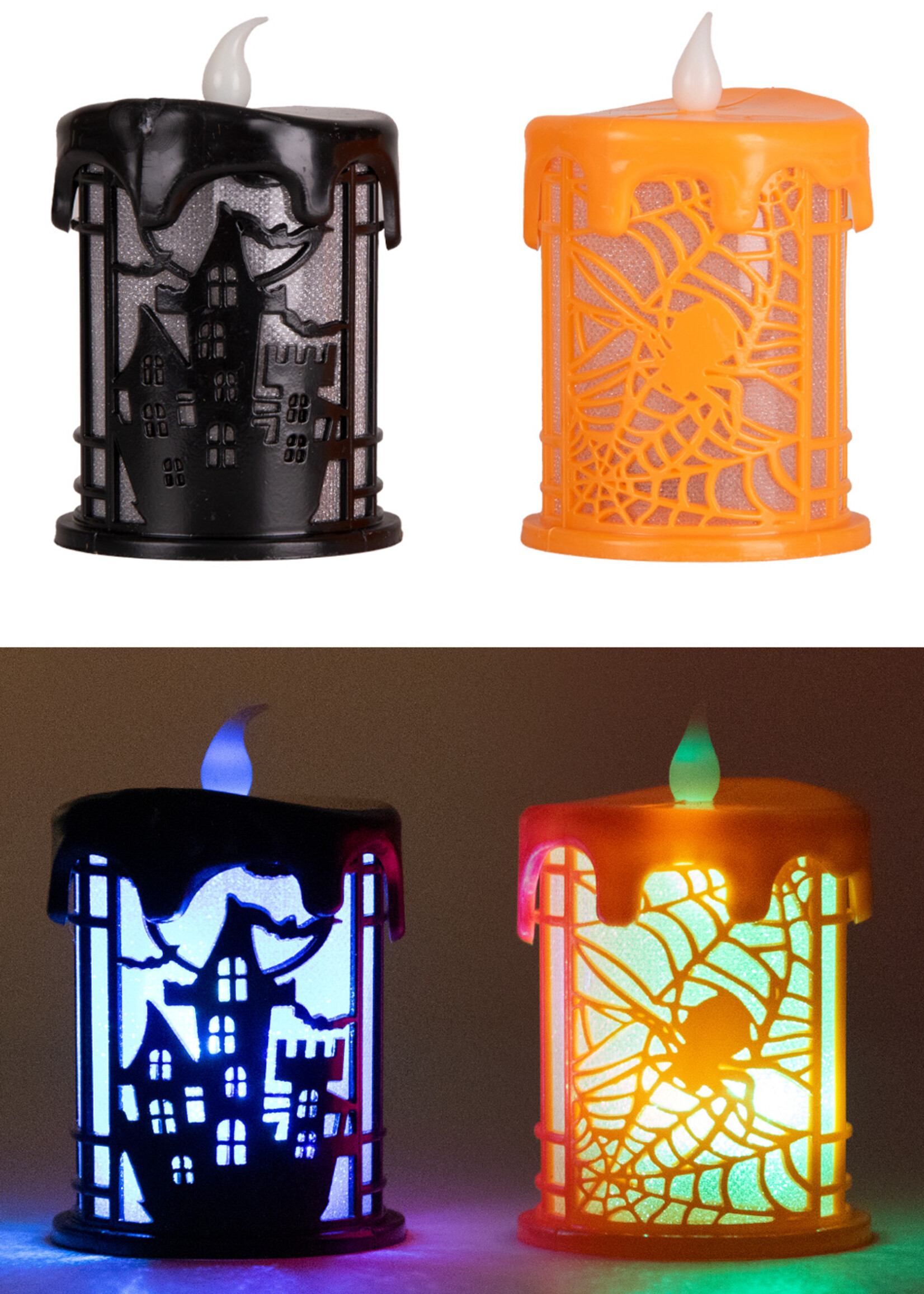 Party Planet Display Halloween kaars silhouet 2 ass