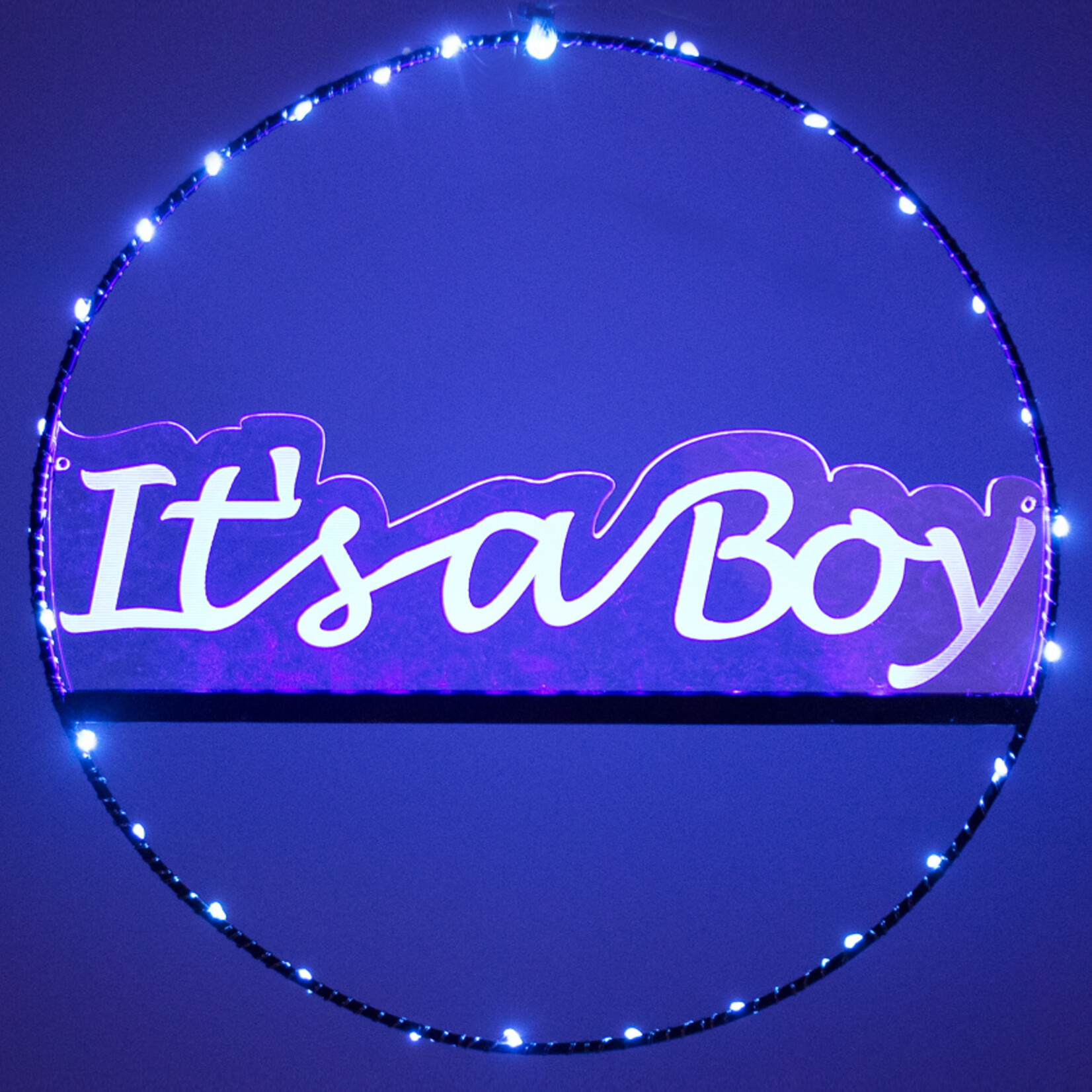 Party Planet Raam- deur cirkel it's a boy verlicht