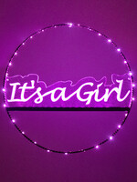 Party Planet Raam- deur cirkel it's a girl verlicht