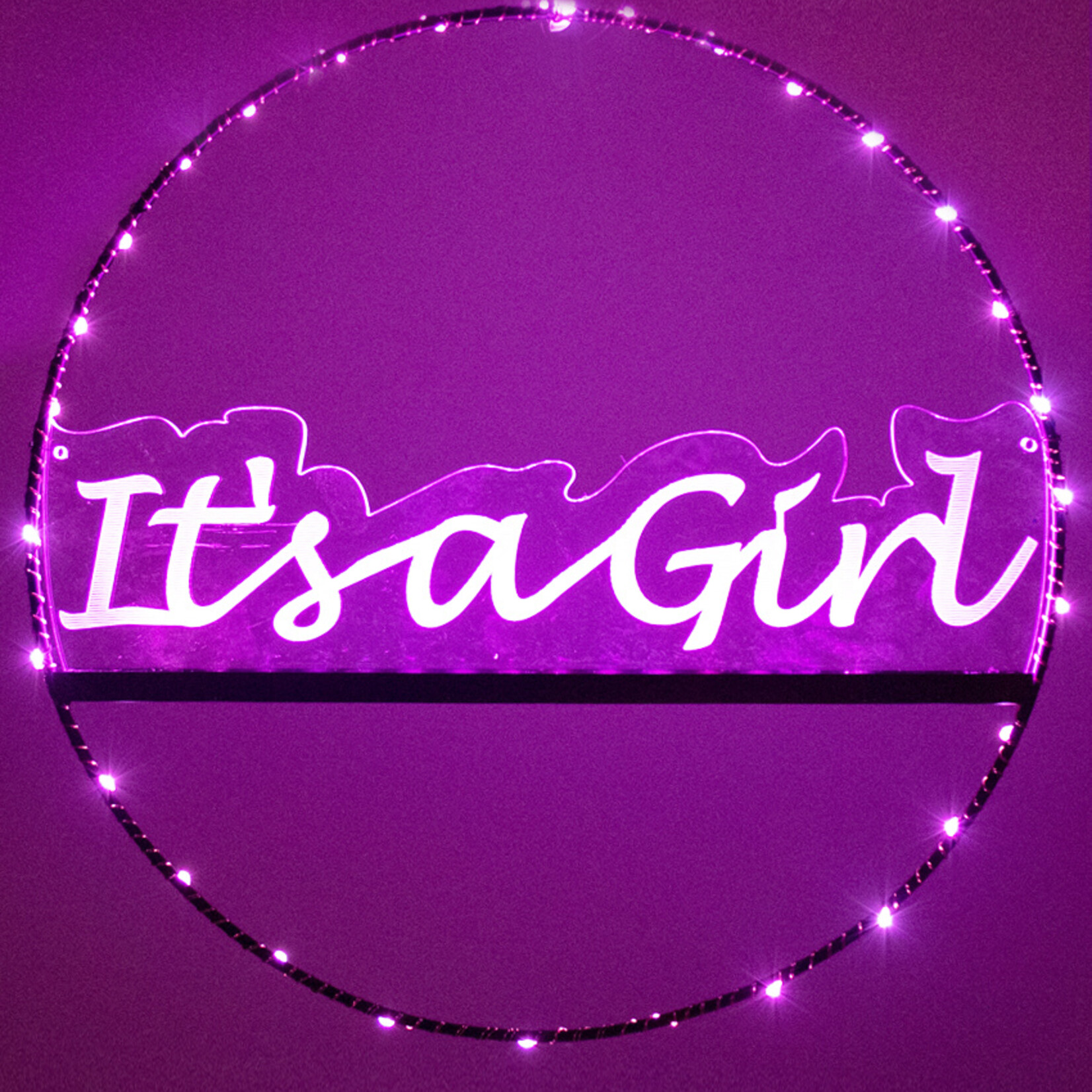 Party Planet Raam- deur cirkel it's a girl verlicht
