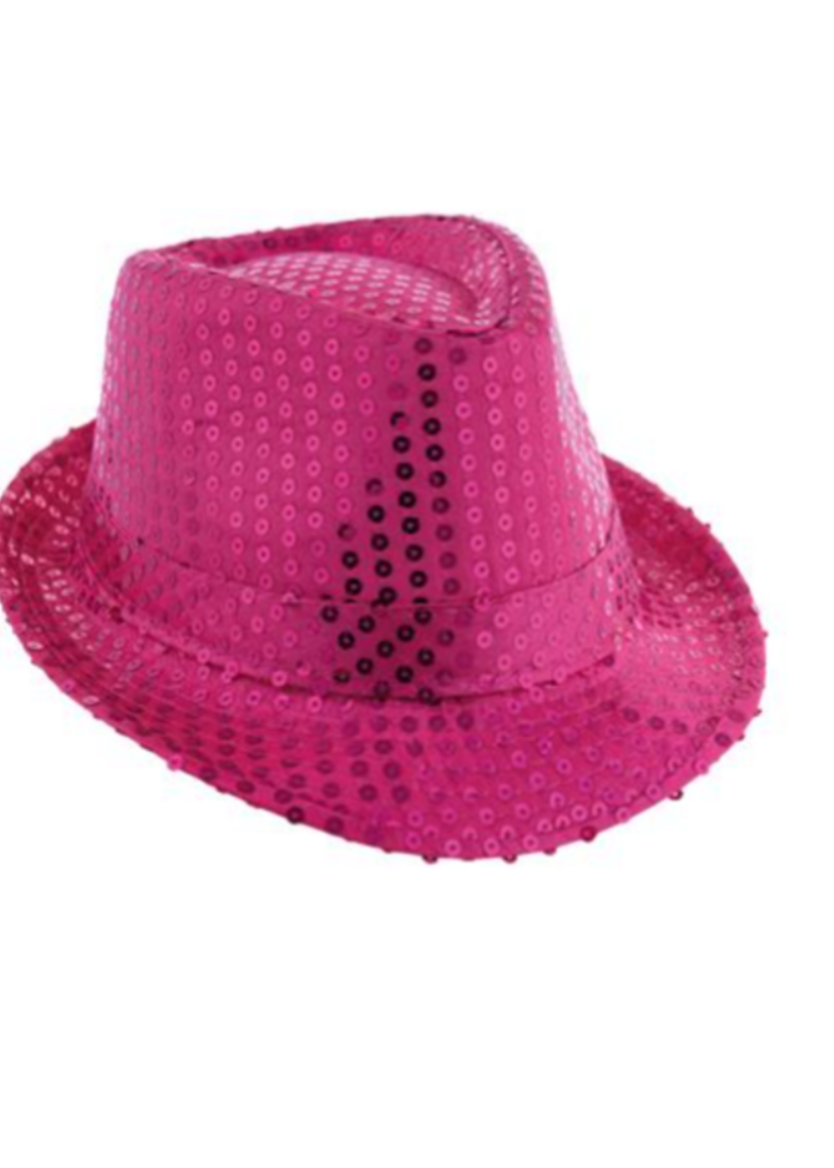 Party Planet Roze hoed met pailletten