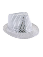 Party Planet Zilver hoed met pailletten