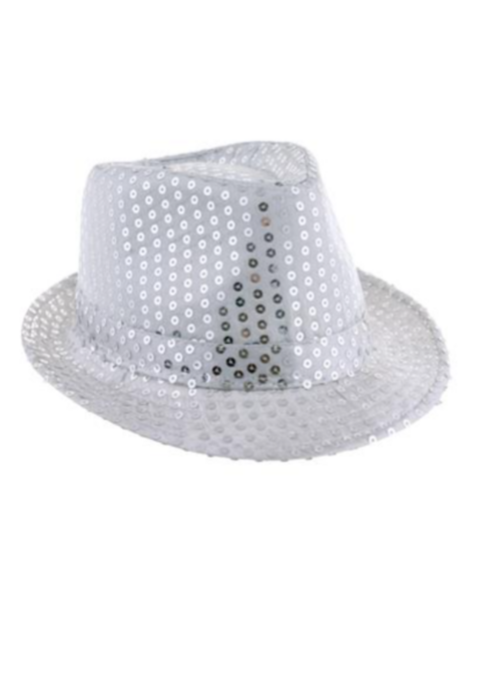 Party Planet Zilver hoed met pailletten