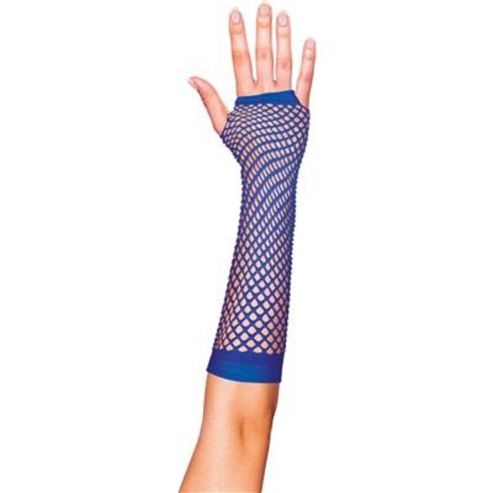 Party Planet Blauw handschoenen net lang