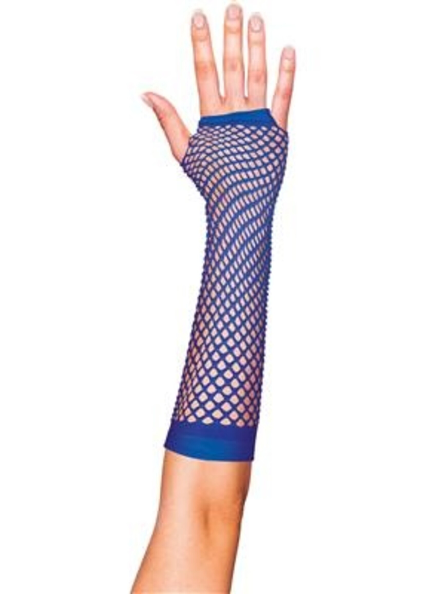 Party Planet Blauw handschoenen net lang