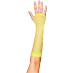 Party Planet Geel handschoenen net lang