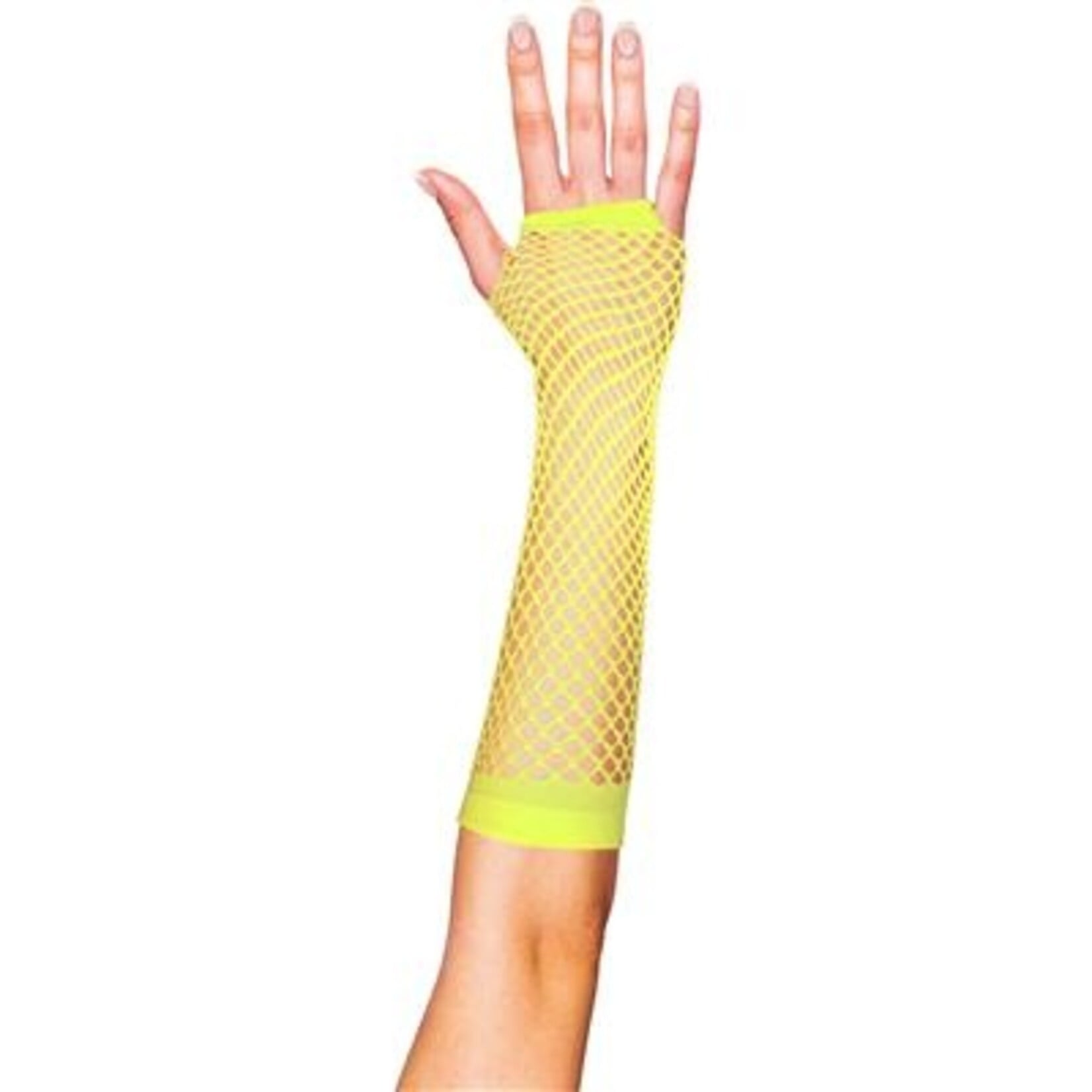 Party Planet Geel handschoenen net lang