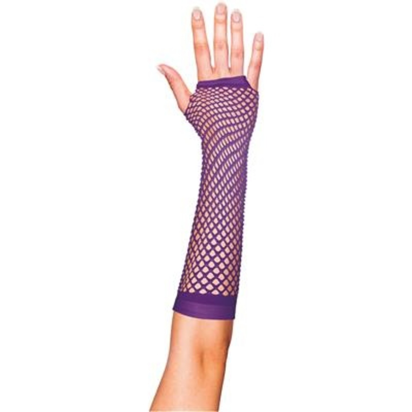 Party Planet Paars handschoenen net lang