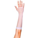 Party Planet Wit handschoenen net lang