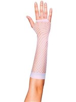 Party Planet Wit handschoenen net lang