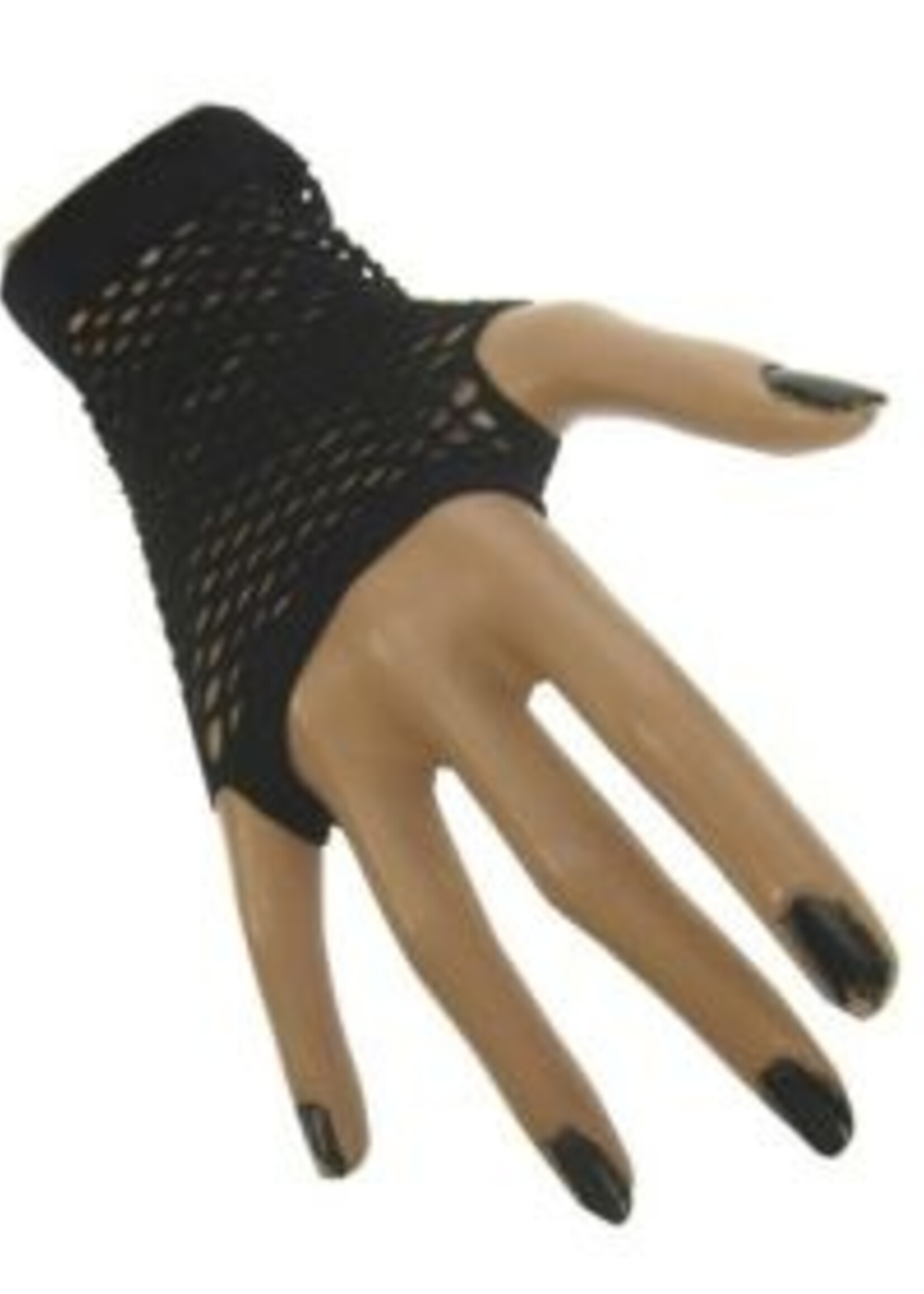 Party Planet Nethandschoen kort vingerloos zwart