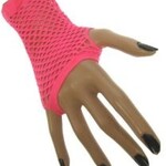 Party Planet Nethandschoen kort vingerloos fluor roze