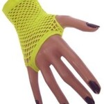 Party Planet Nethandschoen kort vingerloos fluor geel