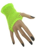 Party Planet Nethandschoen kort vingerloos fluor groen