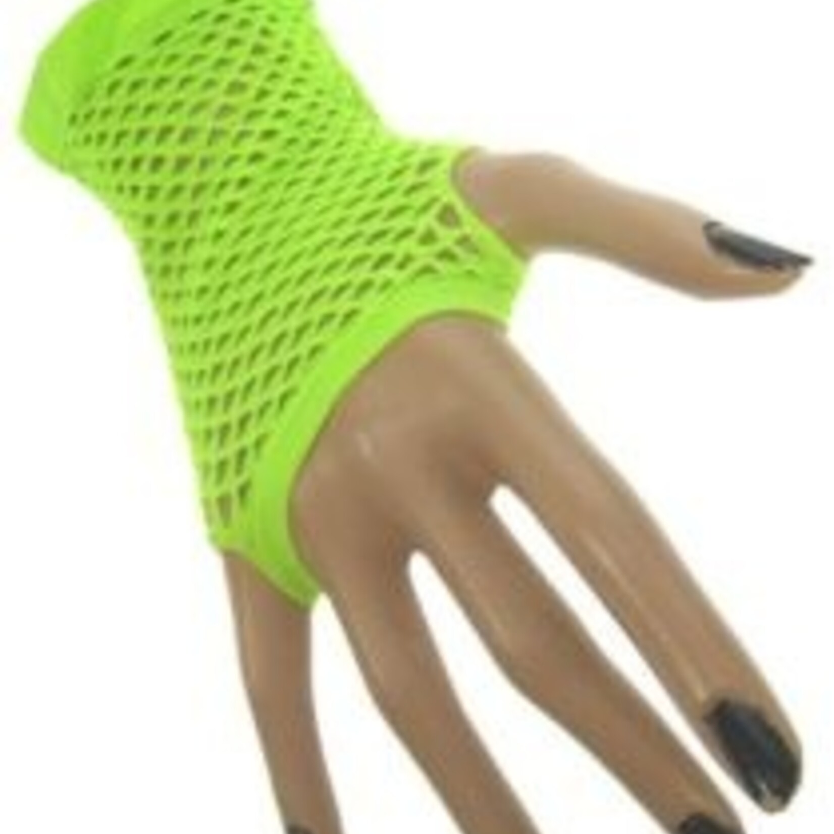 Party Planet Nethandschoen kort vingerloos fluor groen