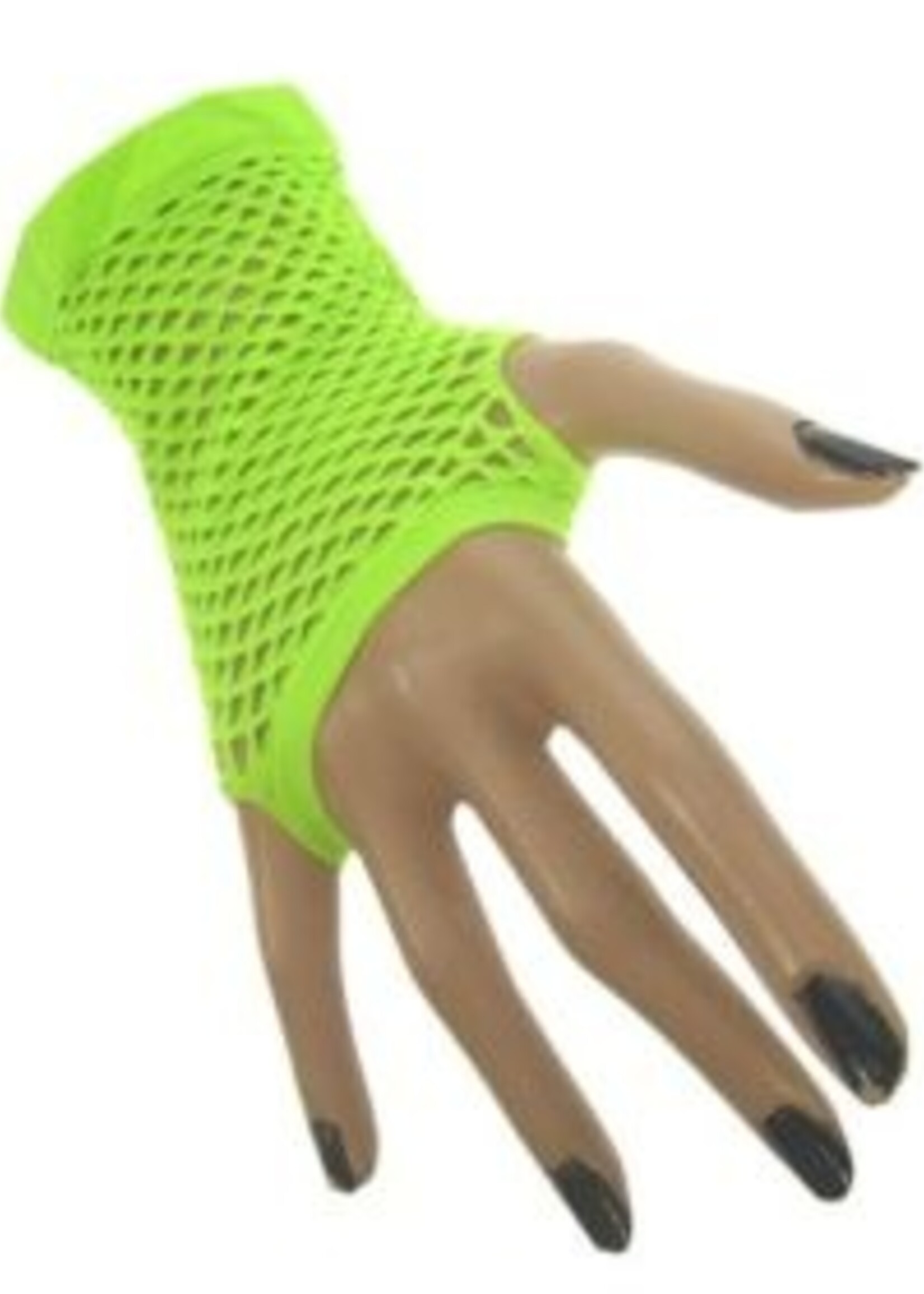 Party Planet Nethandschoen kort vingerloos fluor groen
