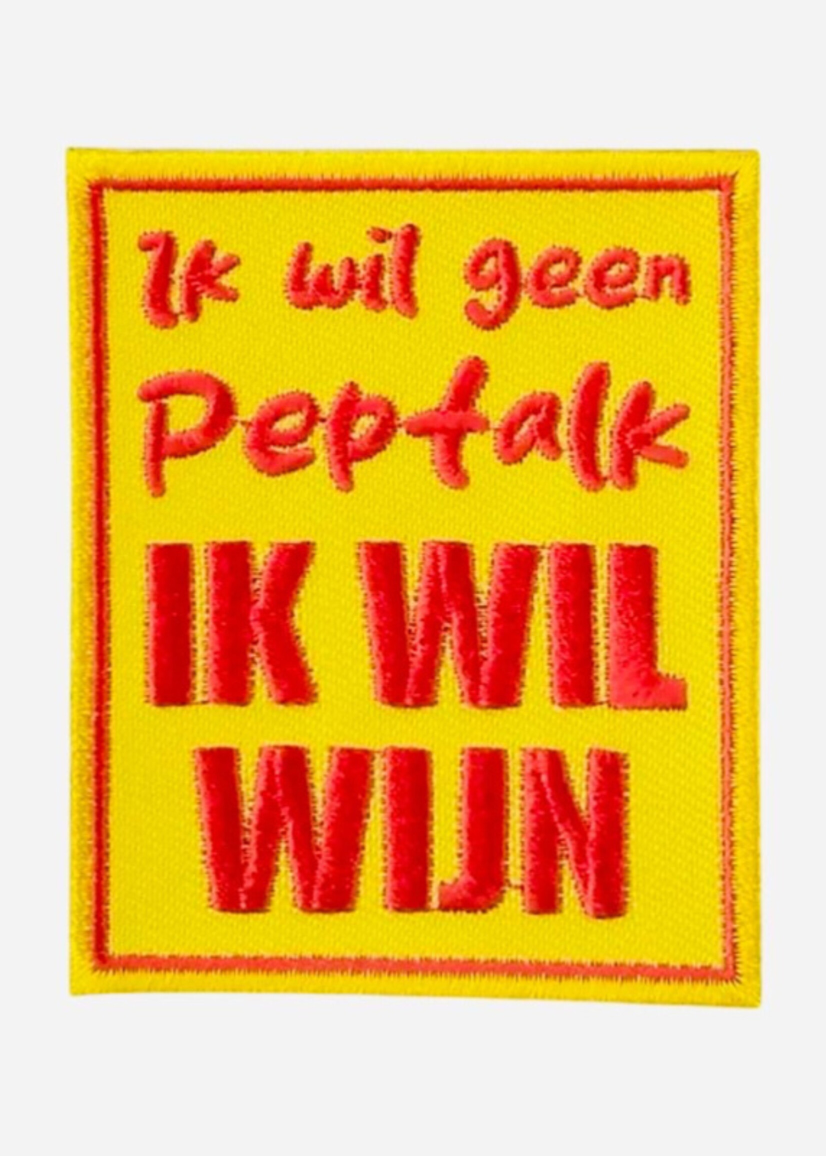 Party Planet Ik wil geen peptalk, ik wil wijn embleem