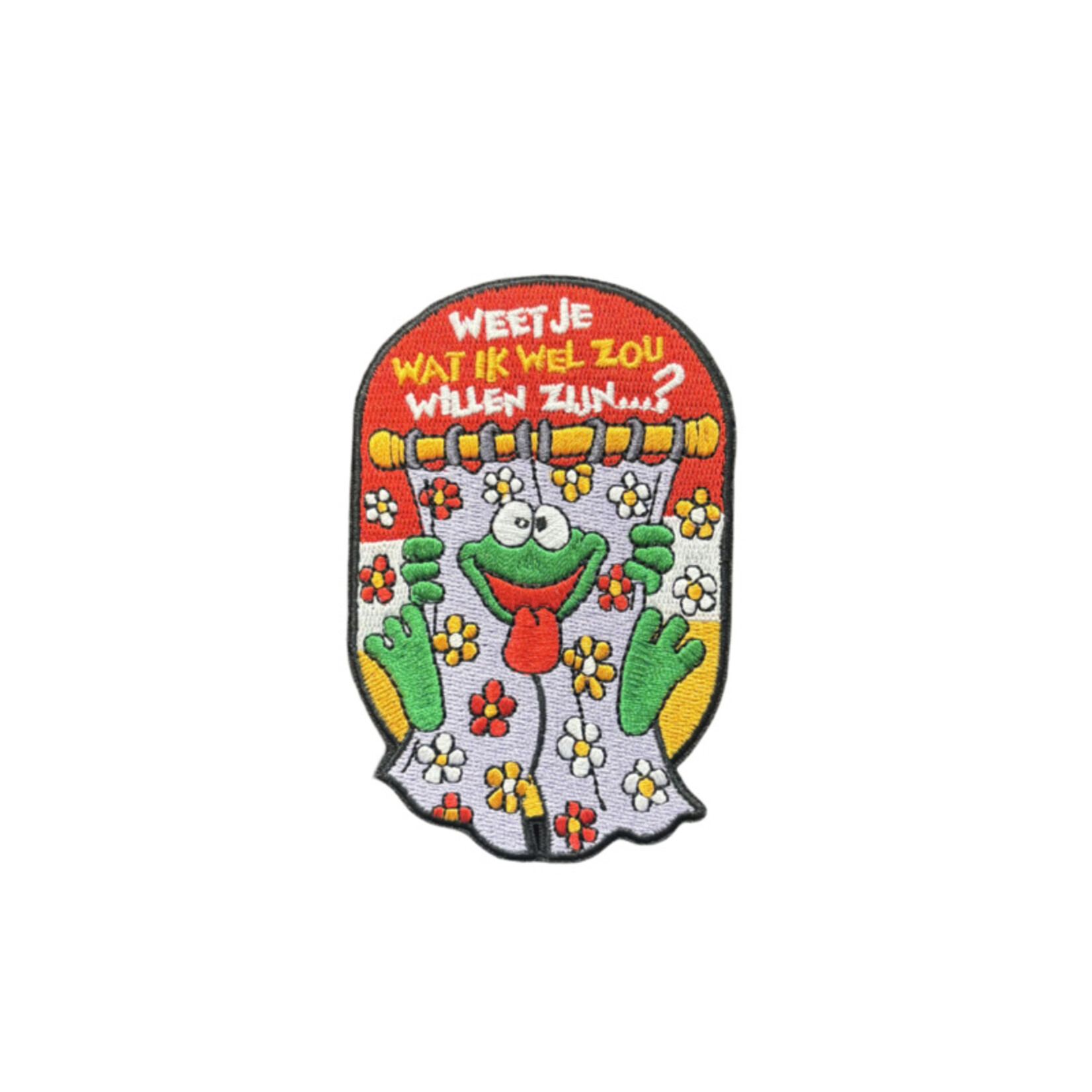 Party Planet Weet je wat ik wel zou willen zijn.. een bloementjesgordijn embleem