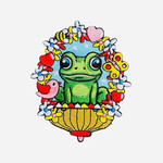Party Planet Kikker embleem