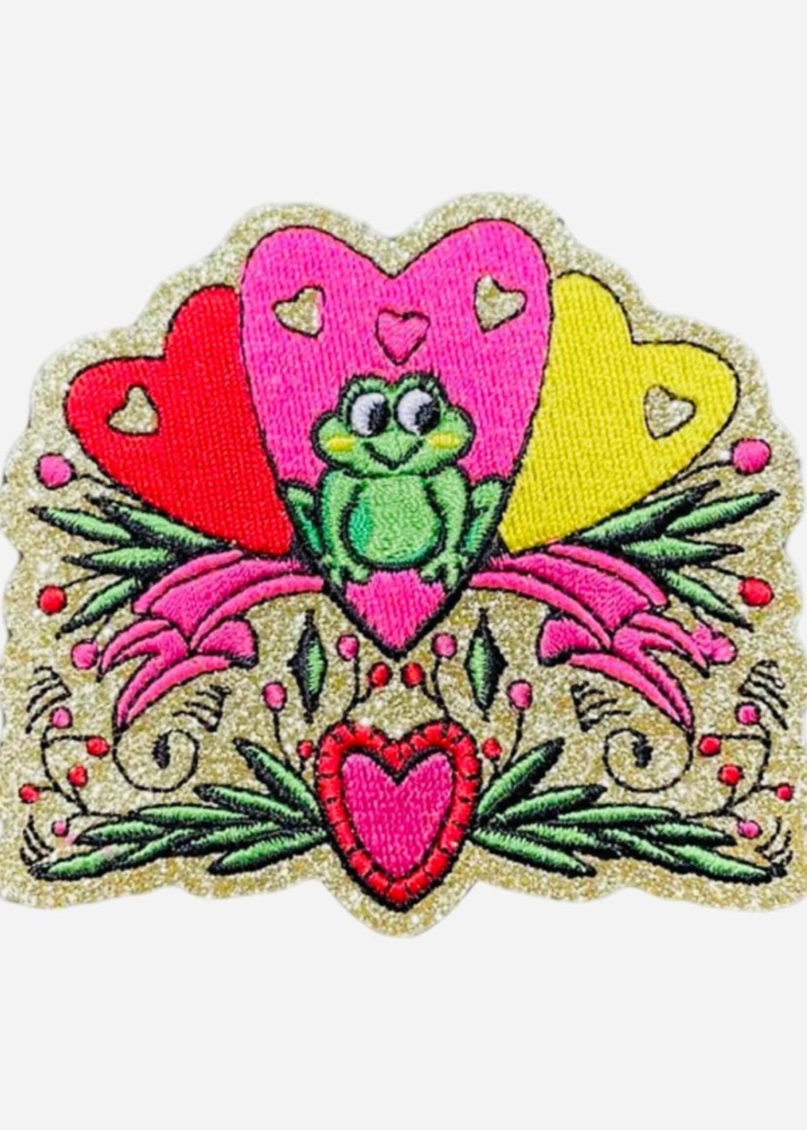 Party Planet Glitter kikker embleem