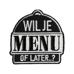 Party Planet Wil je menu of later? Embleem