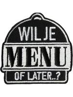 Party Planet Wil je menu of later? Embleem