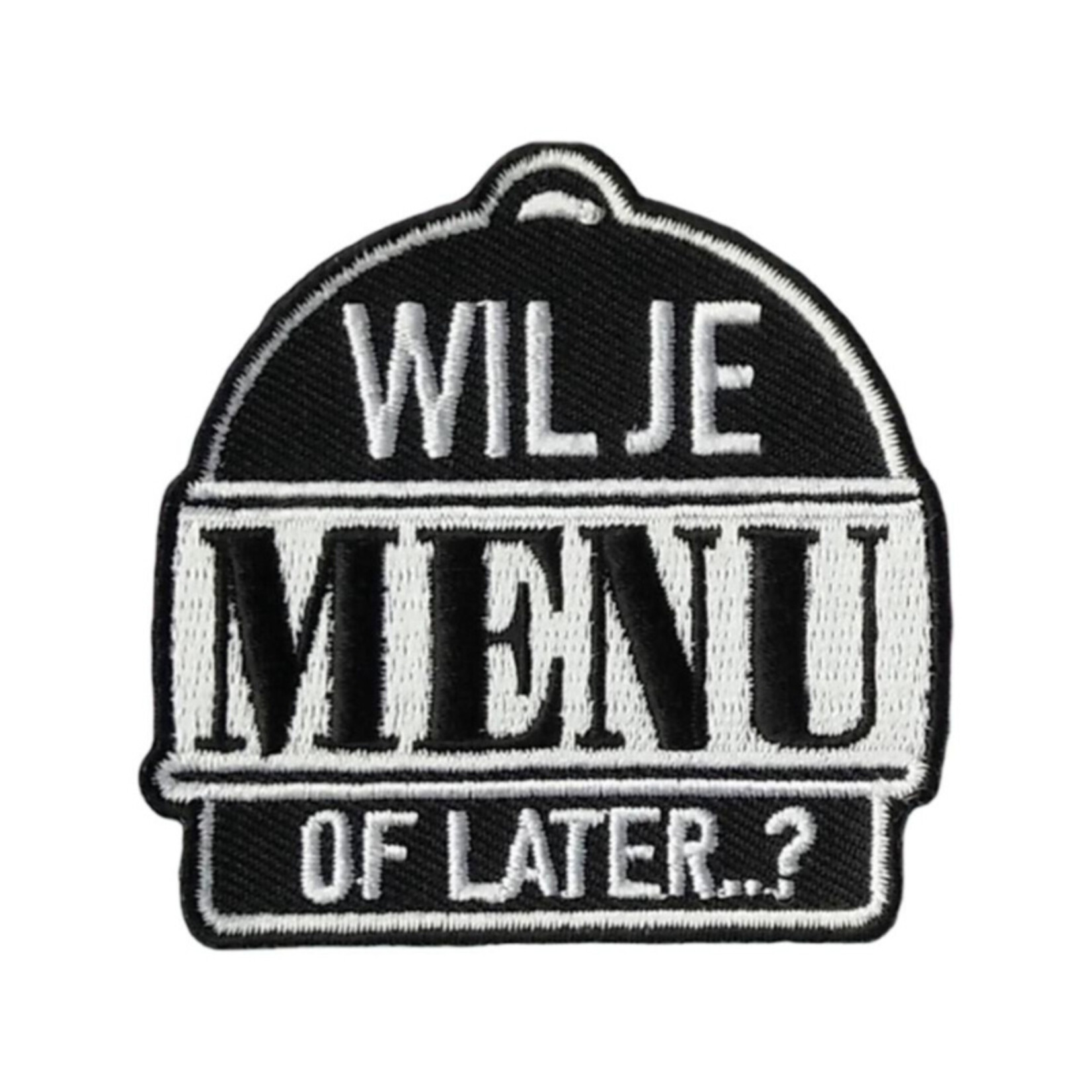 Party Planet Wil je menu of later? Embleem