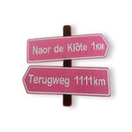 Party Planet Wegwijzer naor de klote (roze)