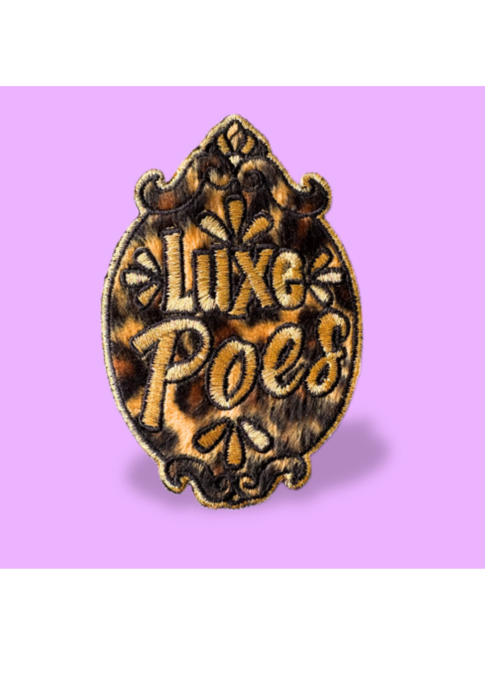 Party Planet Embleem LUXE POES, fluffy panterstof