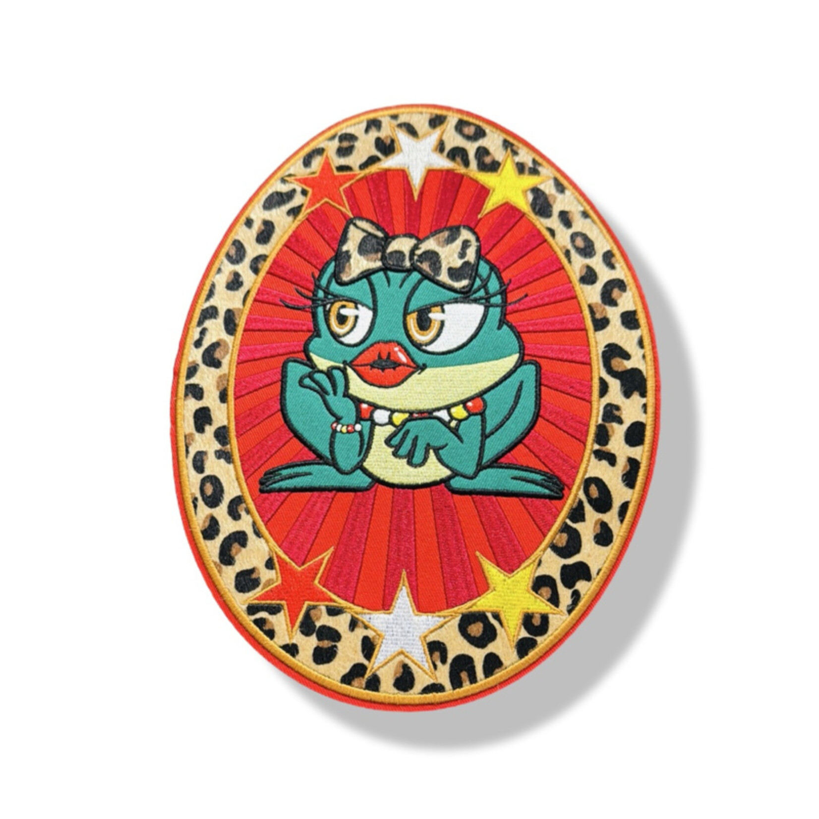 Party Planet Embleem kikker ovaal met panter (groot)