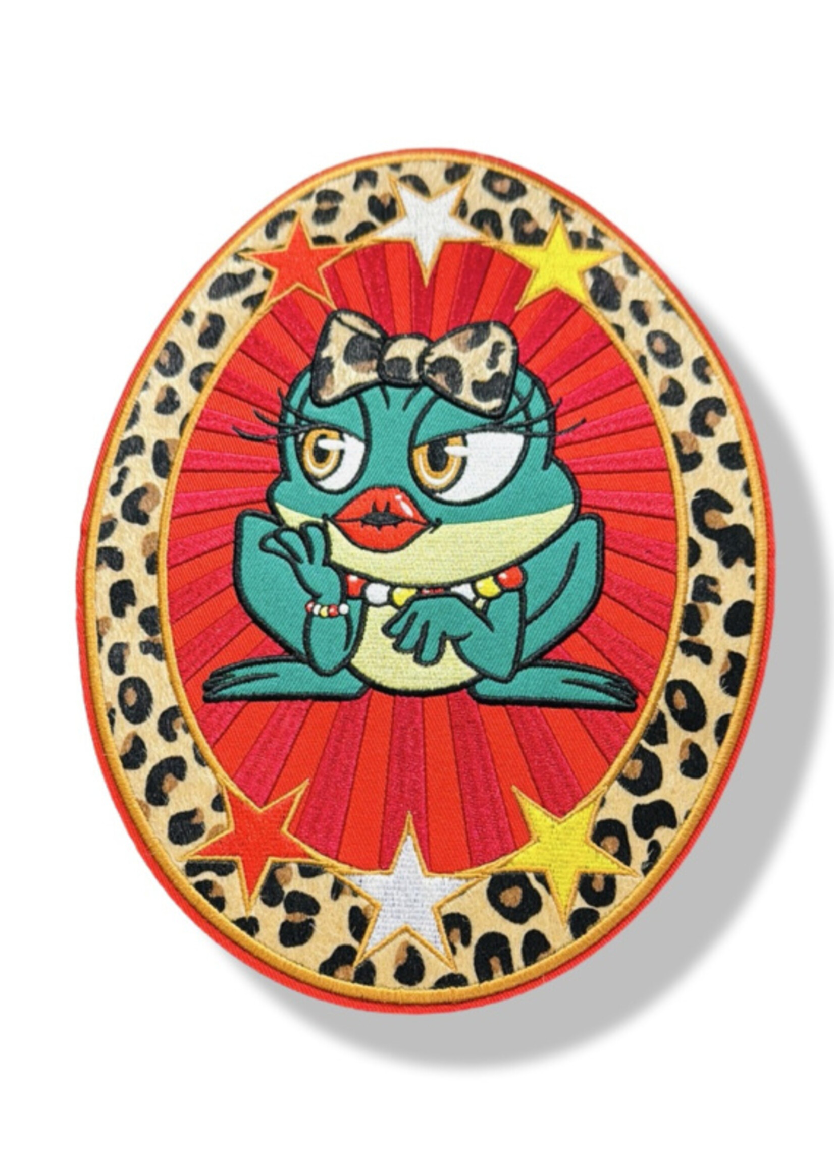 Party Planet Embleem kikker ovaal met panter (groot)