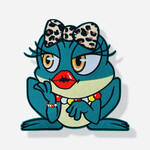 Party Planet Embleem kikker met panter strik (groot)