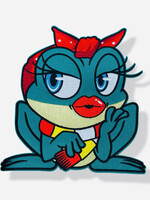 Party Planet Embleem kikker rode strik (groot)