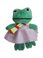 Party Planet Pluche kikker met roze jurk