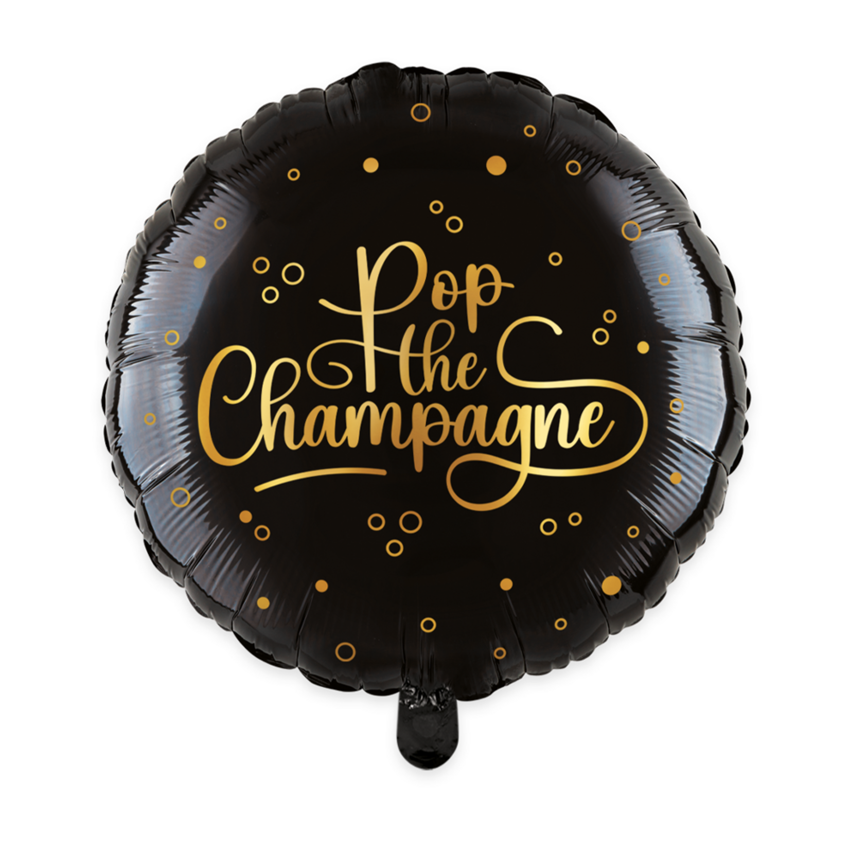 Party Planet Folieballon 18″ - Pop the Champagne - zwart