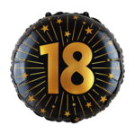 Party Planet Folieballon 18″ - '18' Golden Celebrations