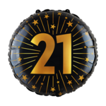 Party Planet Folieballon 18″ - '21' Golden Celebrations