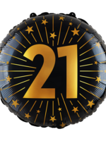 Party  Planet Folieballon 18″ - '21' Golden Celebrations