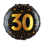 Party Planet Folieballon 18″ - '30' Golden Celebrations
