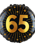 Party  Planet Folieballon 18″ - '65' Golden Celebrations