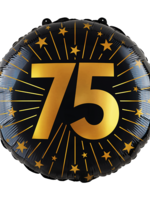Party  Planet Folieballon 18″ - '75' Golden Celebrations