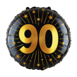 Party Planet Folieballon 18″ - '90' Golden Celebrations