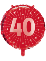 Party  Planet Folieballon 18″ - '40' robijnrood